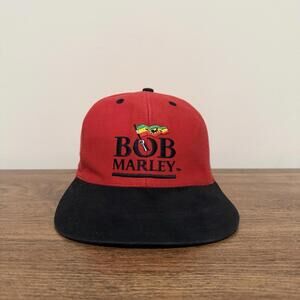 Vintage Bob Marley Sun Island Rasta Hat Red Black Embroidered Men’s